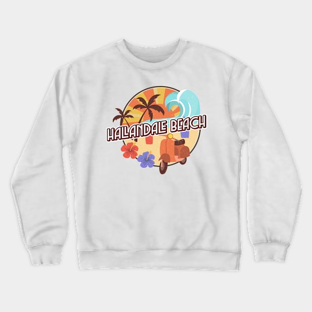 Hallandale Beach Moped Crewneck Sweatshirt by Be Yourself Tees